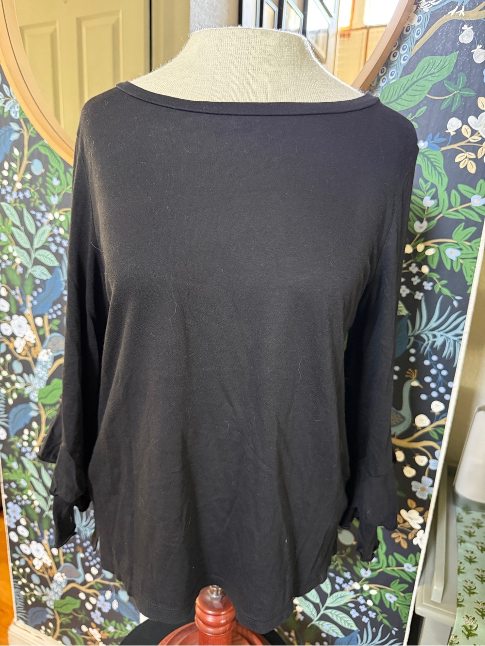 Black T.La top shirt from Anthropologie Ruffled Sleeves - Size XS